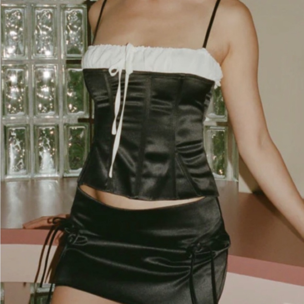 With Jean Serena Black Mini Skirt